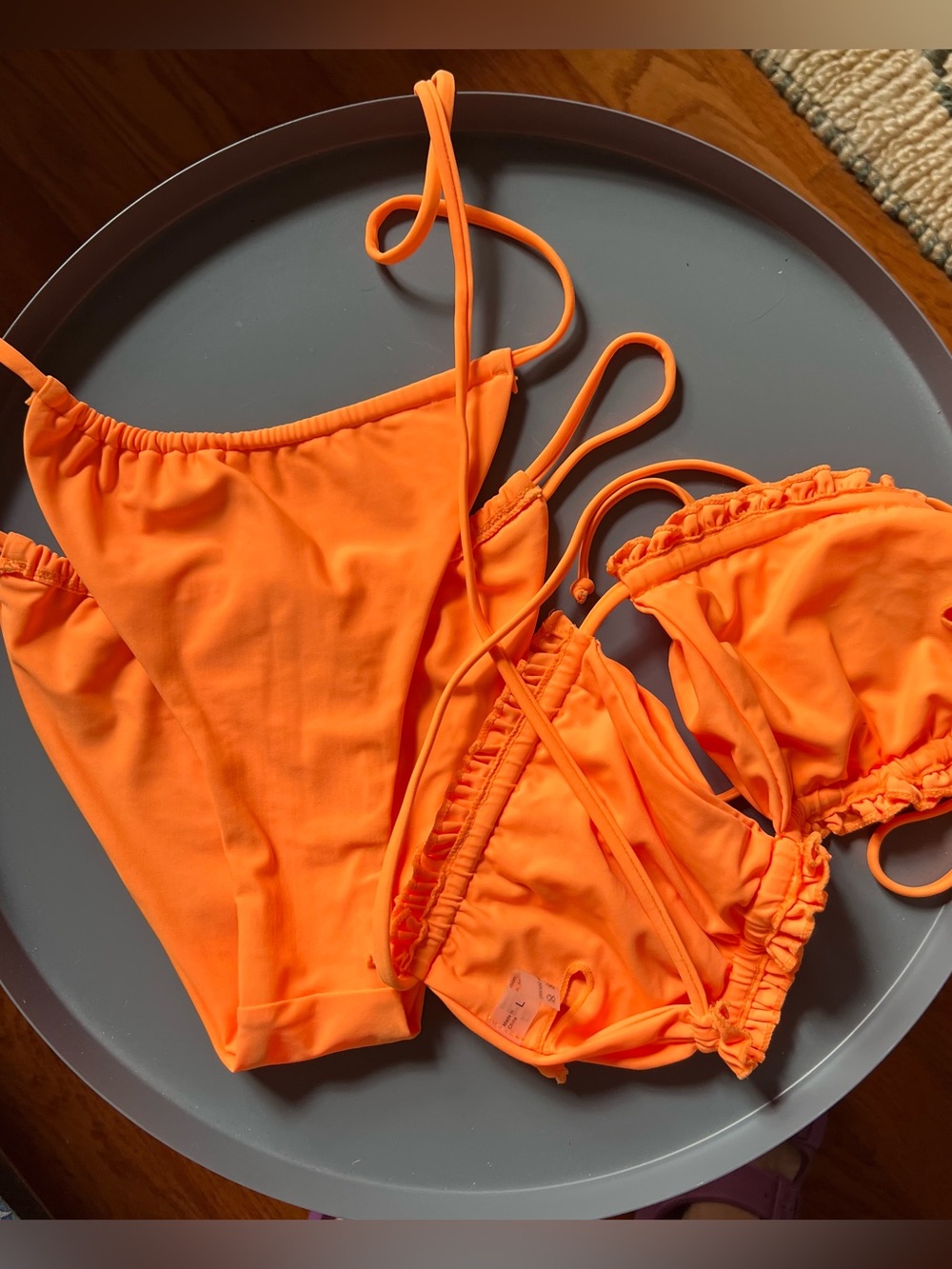 Wiman Orange Ruched Bikini Set